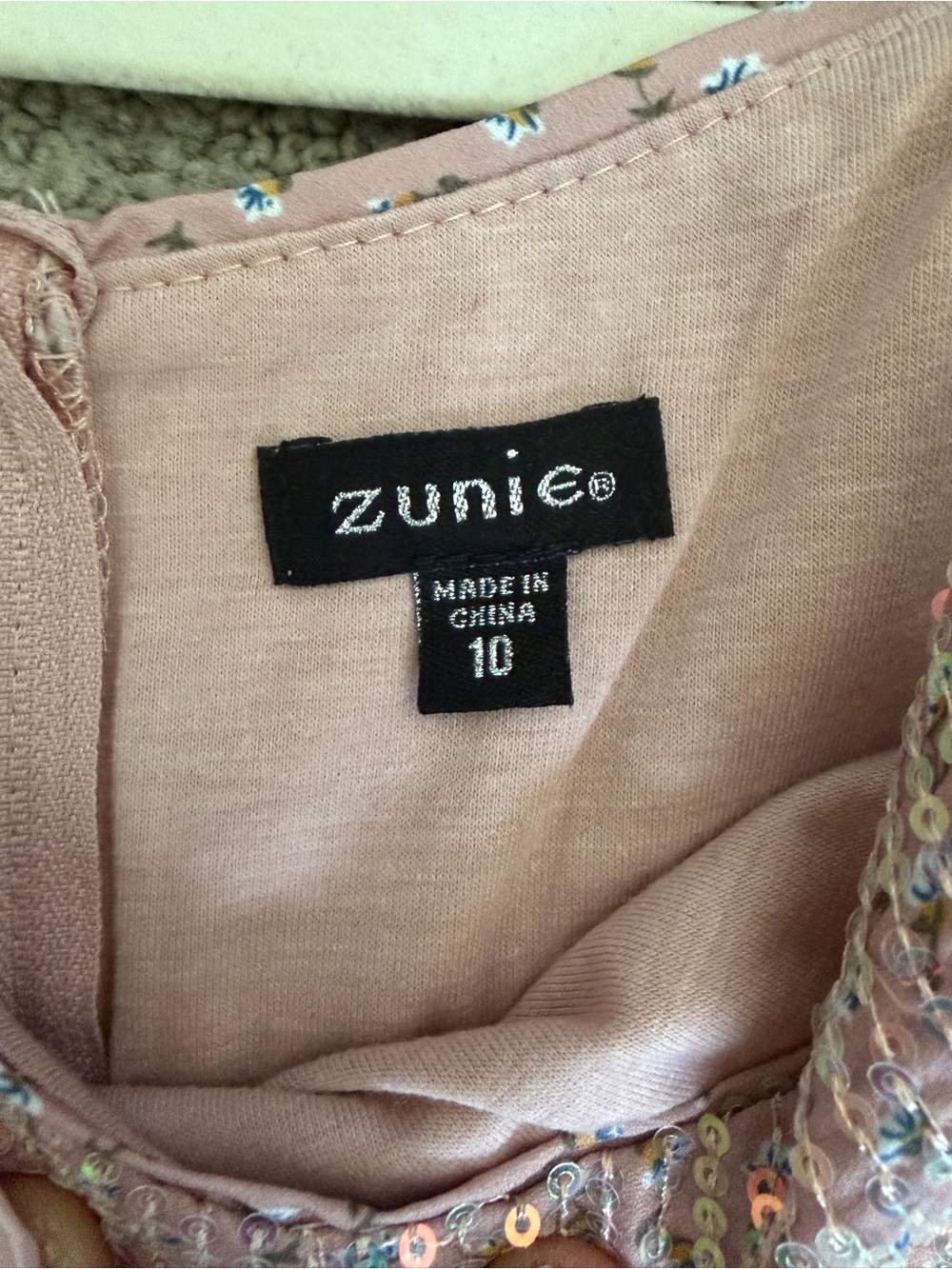 GIRLS FANCY DRESS Zunie Pink Sequin Fit-and-Flare Party Dress - Picture 3 of 4